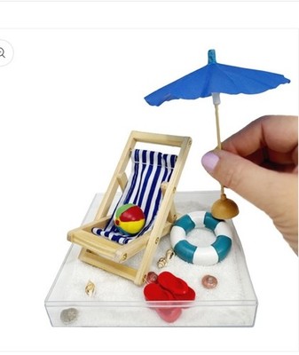 NEU Vintage TOYSMITH Tag am Strand Miniatur Stressabbau Schreibtisch Spielzeug selten UK