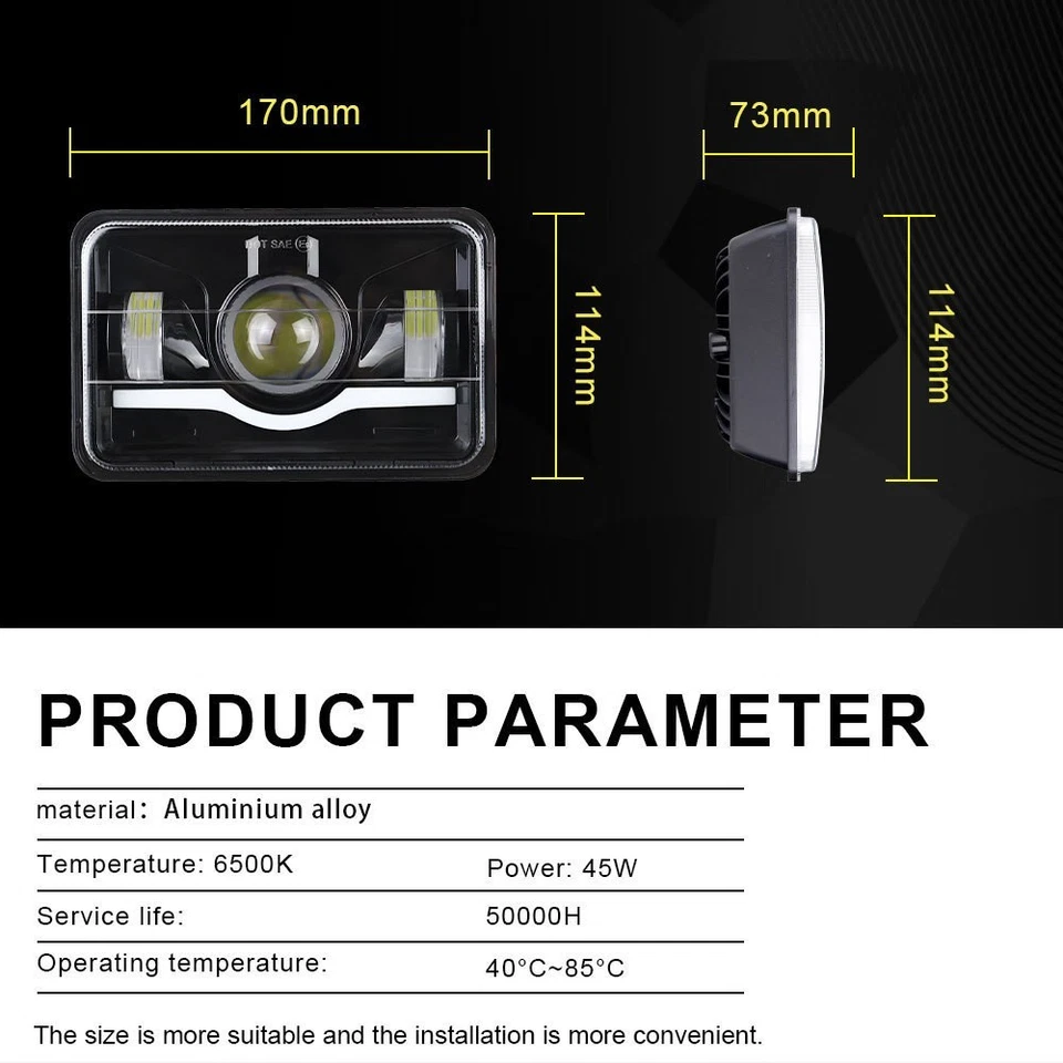 1 PIEZA 4x6LED faros adecuados para Chevrolet Monte Carlo SS El Camino 1980-1988 Foto 2 de 4
