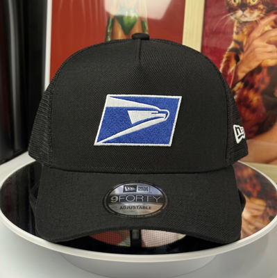 Retro Vintage Style Logo USPS United States Post Office Trucker Hat Mail Carrier USMH0003-NAVY-SD2.jpg?v=  main image 4