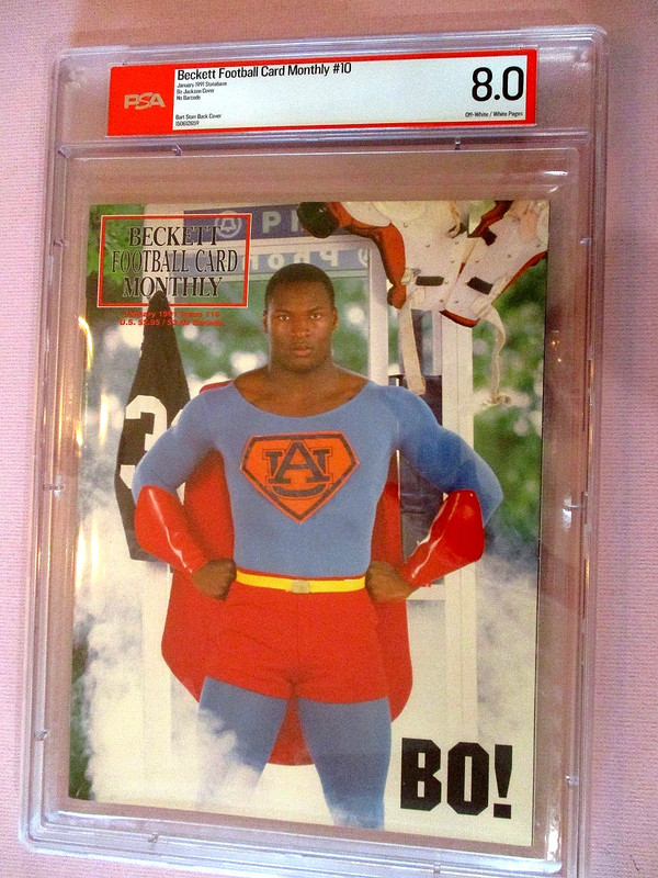 JAN 1991 BO JACKSON SUPERMAN ON BECKETT FOOTBALL MONTHLY #10 /PSA 8