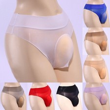 Men Underwear High Waist Low Rise Seamless Sheer Swimmwear Transparent