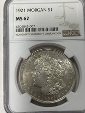 1921-D $1 Morgan Silver Dollar PCGS MS 62