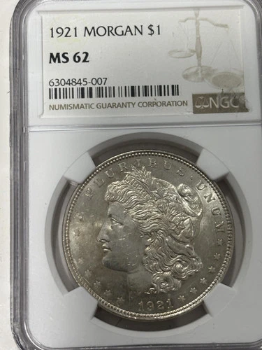 1921 $1 Morgan Silver Dollar PCGS MS 62