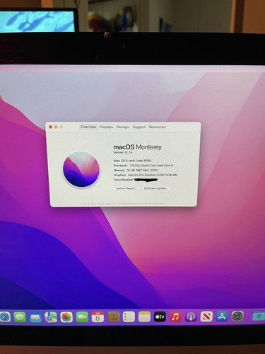 2015 Apple iMac 21.5" - 2.8ghz Quad Core i5 - Cracked Screen - Afbeelding 2 van 4