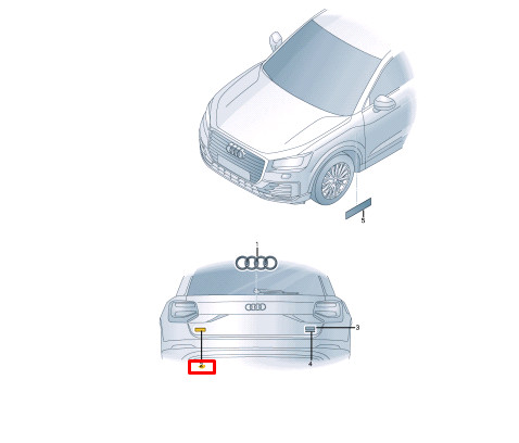 Badge de hayon arrière Audi Q2 GA SQ2 81A853741Dt94