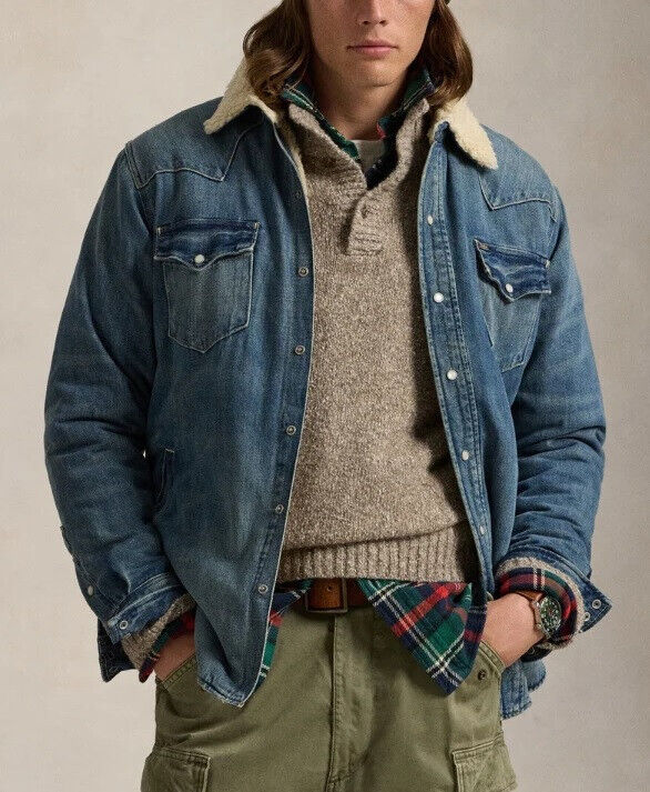 Polo Ralph Lauren Men's Western Style Lined Denim Shirt Polo Ralph Lauren Men's Western Style Lined Denim Shirt