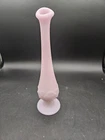 VTG. Fenton Lavender Satin Glass Bud Vase Matte Opaque w/Water Lilies