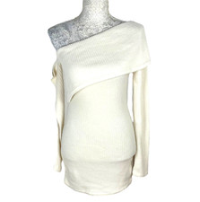 Pretty Little Thing Dress Ribbed One Shoulder Soft Touch Women's UK Size 8