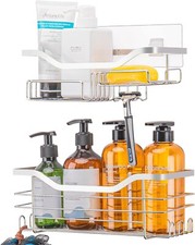 2 pc of Shower Caddy Shelf Bathroom Basket Bath Storage Holder with four sticker