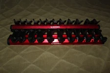 2 Ez Red Magnetic Wrench Organizers Holders Rails - Holds 23 Wrenches Total