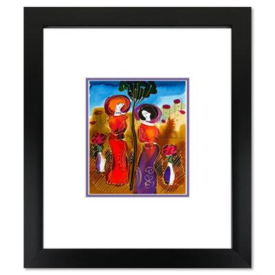 Moshe Leider, Framed Original Mixed Media Watercolor Painting, Hand Signed