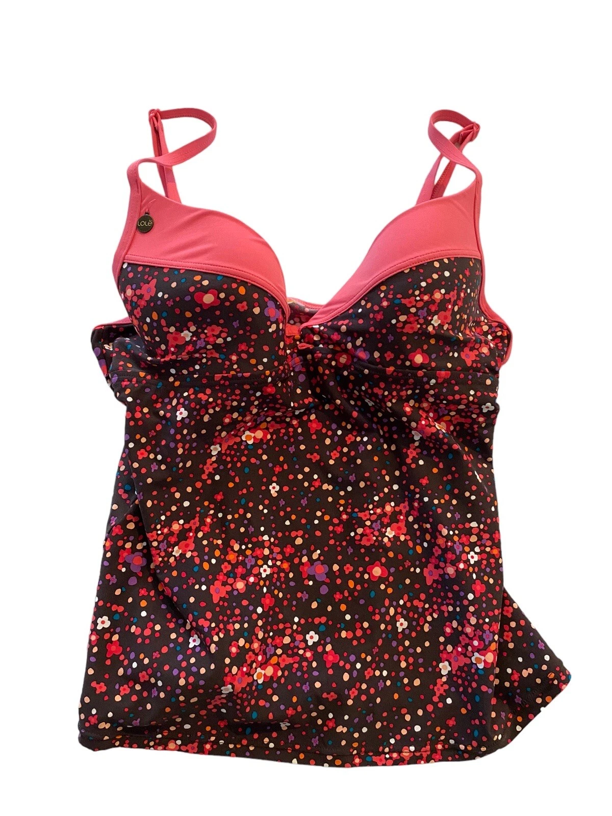 lole tankini floral molded built in bra push up 