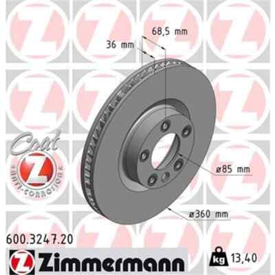 2x ZIMMERMANN Bremsscheibe 600.3247.20