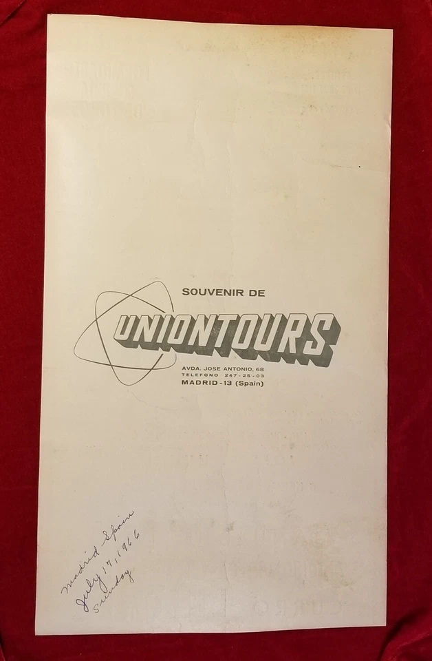 Cartel taurino España Matador 1966 Plaza de Toros Madrid de colección español años 60 Foto 2 de 2