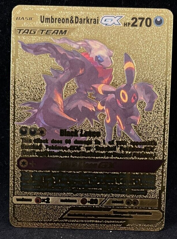 Pokémon - Umbreon & Darkrai GX - Tag Team - Gold Foil - Fan Art | eBay