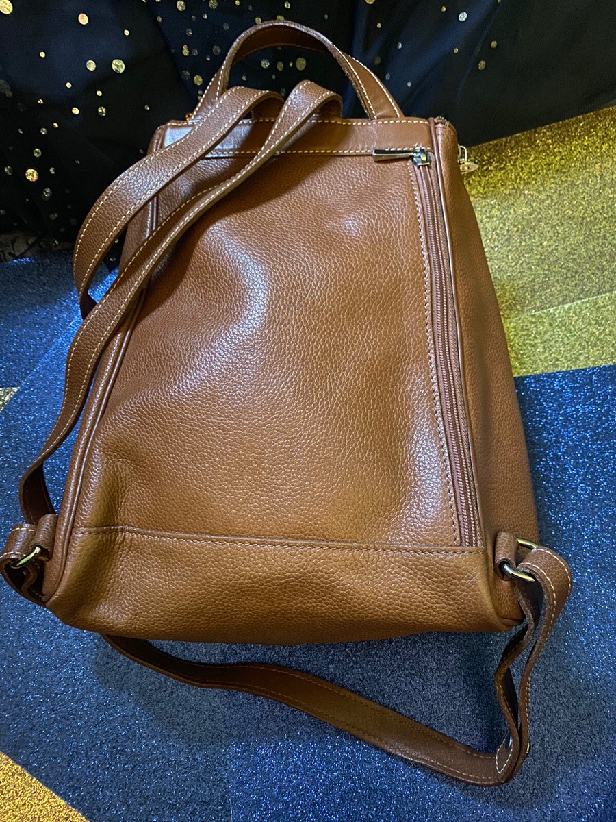 LONGCHAMP VNTG CAMEL TAN LEATHER Backpack GORG Frm FRANCE 