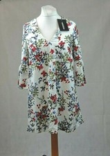 Pretty Little Thing Printed Frill Sleeve Shift Dress 14 Uk Rrp £25 CR013 BB 07