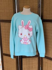 Hello Kitty Bunny Women s Size L Lite Blue Sanrio Pullover Sweatshirt Easter