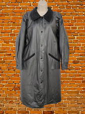 Womens Misty Harbor Size L Large Black Pvc Rain Coat Jacket Slicker Check Lined