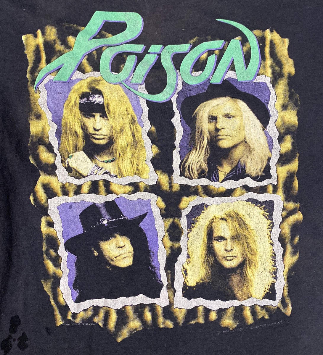 Poison Flesh and Blood Tour 1990-91 Concert T Shirt Band Rock Tee 