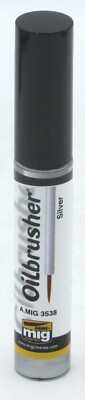 AMMO AMIG-3538 Silver (Oilbrusher) Oil Paint for Models by Mig Jimenez Metallic 