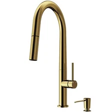 VIGO Greenwich 1.8 GPM Single Hole Pre-Rinse Pull Down Kitchen Faucet -Dispenser