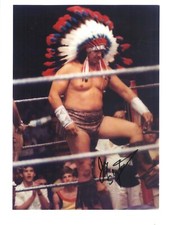 M327  Chief Jay Strongbow  signed vintage Wrestling Photo w/COA