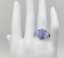 Women's Silver Tone Oval Simulated Stone Blue Lavender Purple Ring Size 9.5