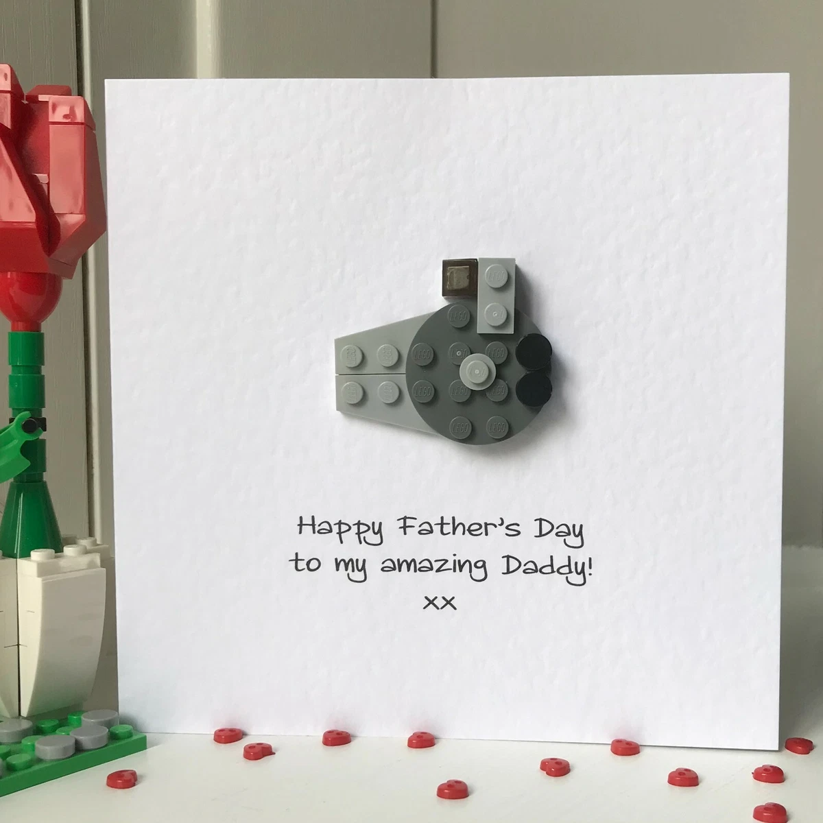 Personalised Father's card made with LEGO ® Star Dad Husband Son | eBay