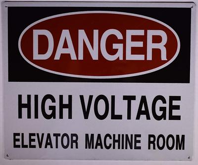 HIGH Voltage Elevator Machine Room Sign (Aluminium Reflective, ...-REF24-1027
