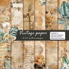 12x12 Scrapbook Paper Pad Vintage Patterned Cardstock Paper 24 Sheets