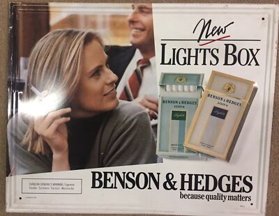 vintage benson and hedges cigarette tin Vintage Benson And Hedges Cigarette Tin Sign Man Cave She Shed 17x22  Sn3072-76