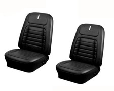 1968 Camaro Coupe Convertible Front Bucket Deluxe Black Seat Upholstery