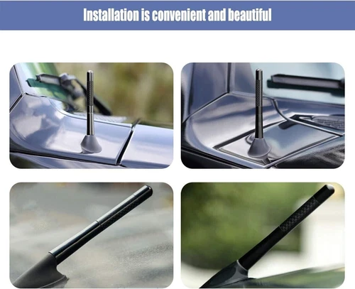 Antena Coche 4.7" Fibra Carbono Radio FM Antena Negro Kit Tornillo Universal EE. UU. Lo último - Imagen 12 de 13