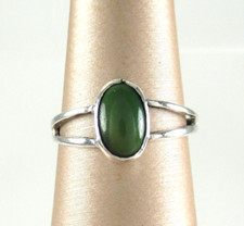 .925 Sterling Silver Green Turquoise Ring Split Shank sz 5