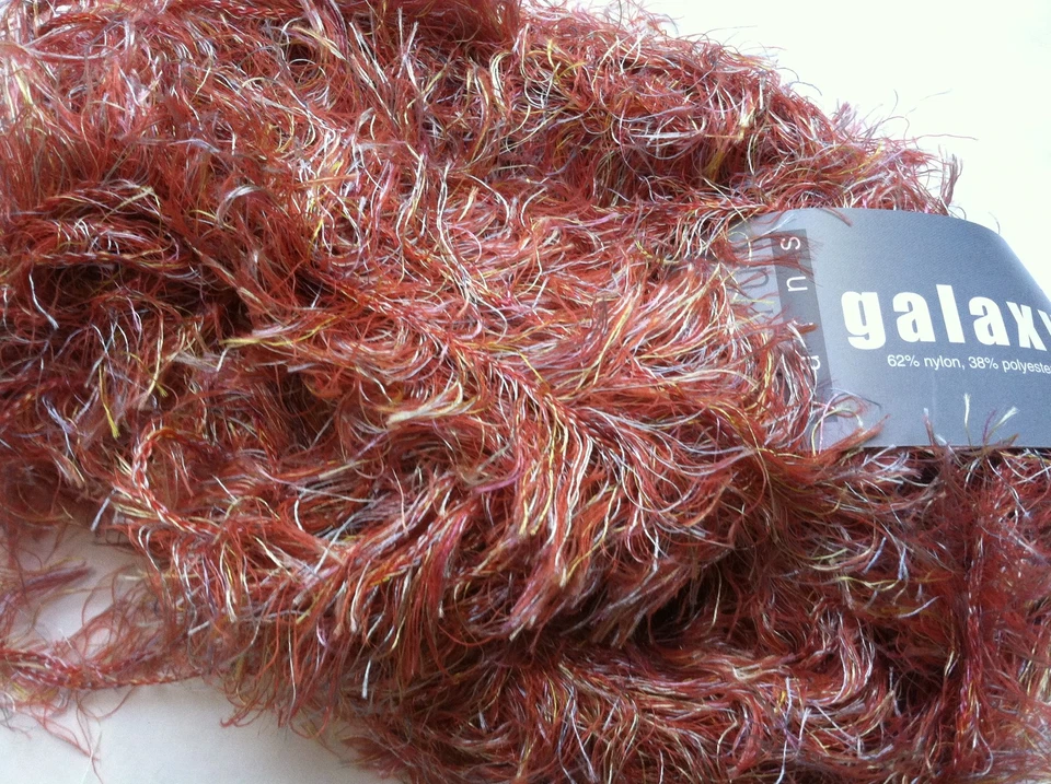 Hilo de pestañas Artful Yarns Galaxy #269 Saturn naranja-rojo azul rosa amarillo 50 g 51 años Foto 3 de 3
