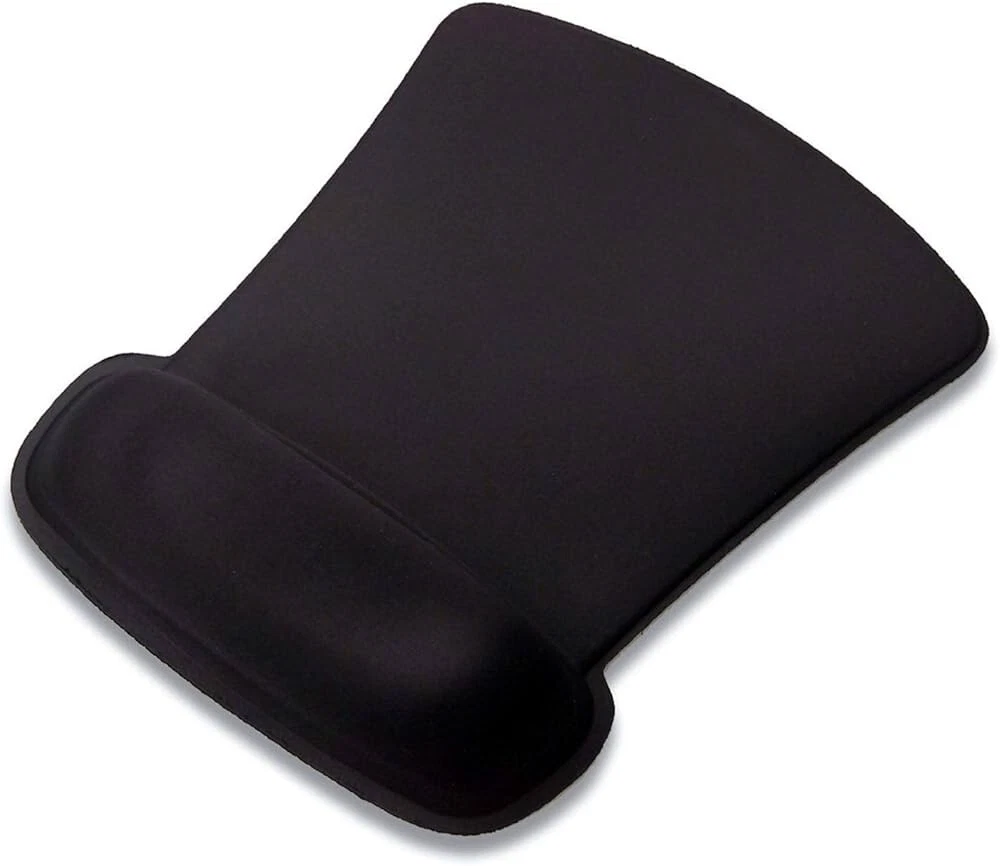 Wugauwor Tappetino Mouse Ergonomico con Poggiapolsi, Cuscino in Gel Schiuma a Memoria & Base Antiscivolo, Tappeto Mouse Grande Impermeabile per Ufficio e Gaming, 24x20.5cm, Tappetino Scrivania Nero