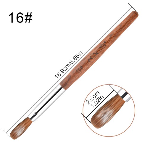 KADS Kolinsky Acrylic Nail Art Brush Crimped Red Wood Handle Manicure Art Tool - Picture 12 of 16