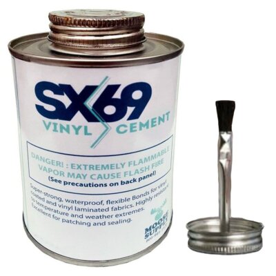 Vinyl Cement SX69 Clear Glue With Brush 8 oz Waterproof Airtight PVC Sealant