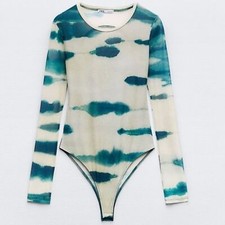 ZARA Tie dye print tulle bodysuit 5039/404
