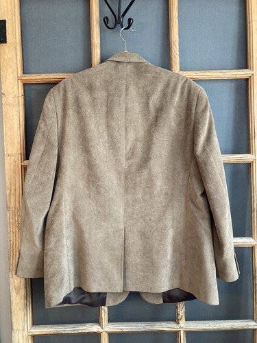 Joseph Abboud Men's Tan Suede Look Sport Coat Blazer Size 44S Poly/Nylon Blend - Picture 2 of 9