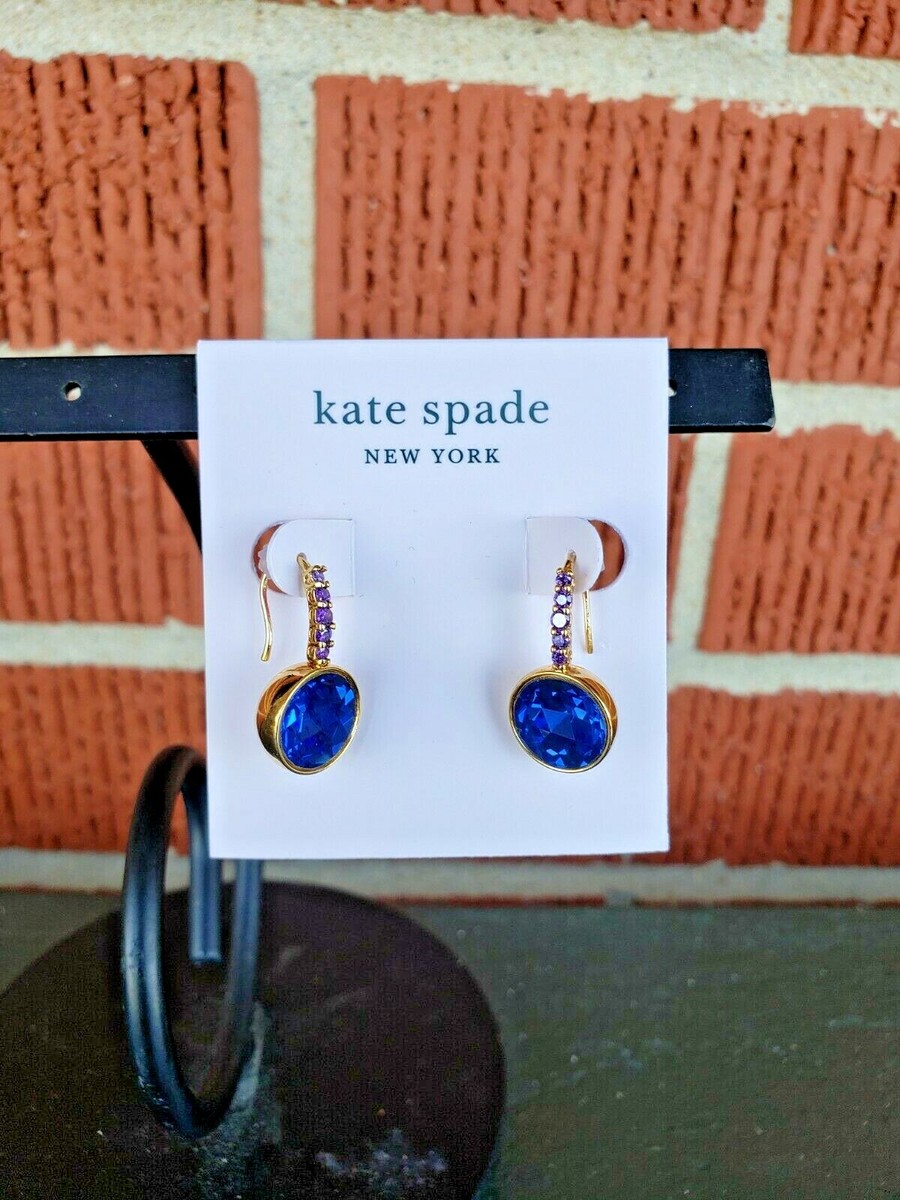 kate spade -reflecting pool -pave round drop earrings- blue