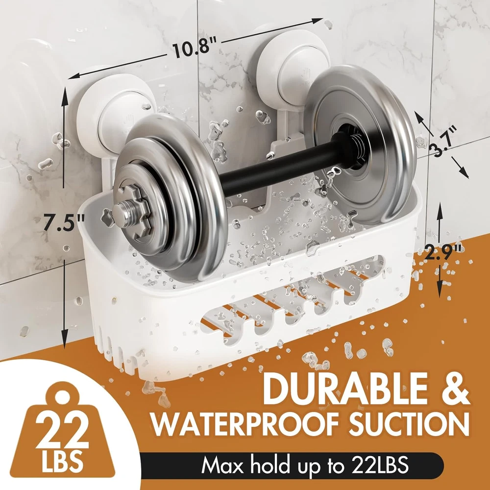 Shower Caddy Suction Cup Shower Shelf Suction Shower Basket Removable Powerful S