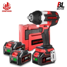1800Nm Cordless Electric Impact Wrench Gun 1/2'' Brushless High Torque Driver