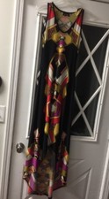 Snap Dress Multicolor Geometric print Long short dress size Xsmall NWOT