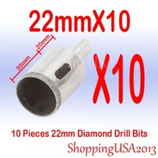 10Pcs 22mm Diamond Drill Bits Set Hole Saw Cutter Tools Glass Marble Granite Til
