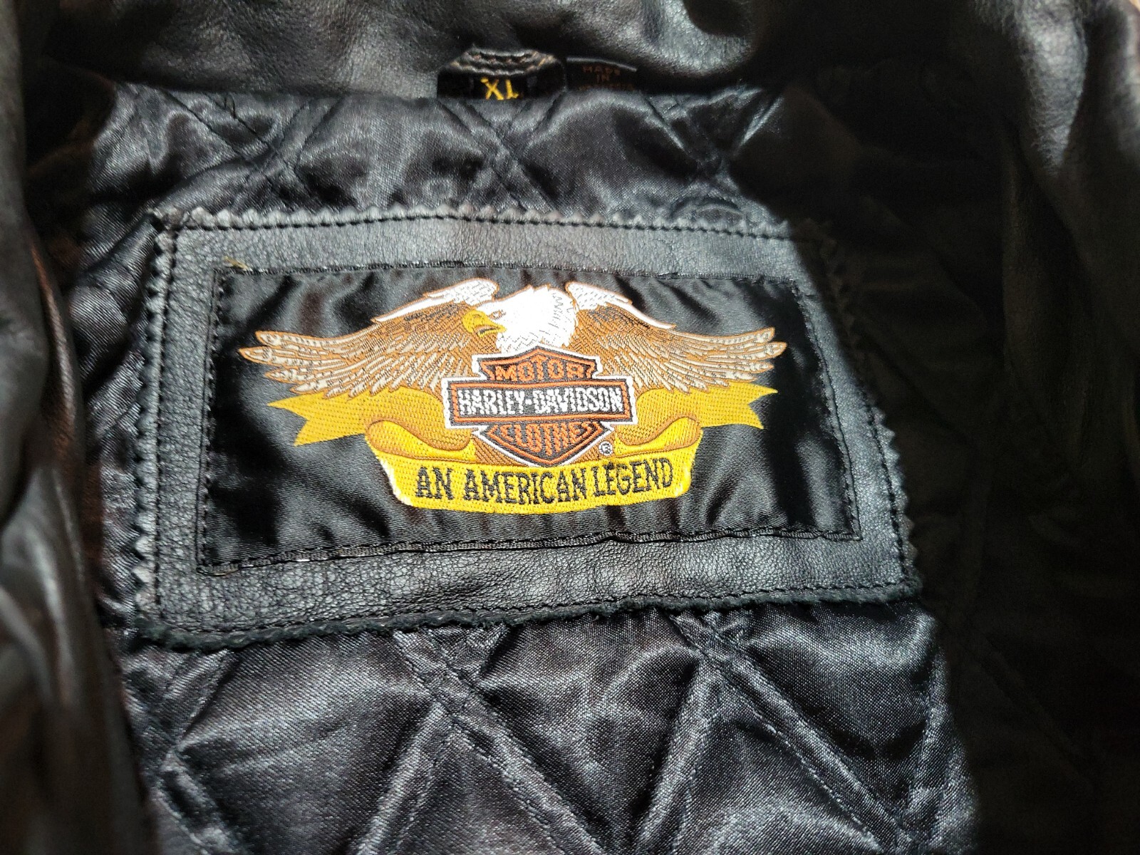 HARLEYDAVIDSON Quilted Lined Leather Jacket Black Me… Gem