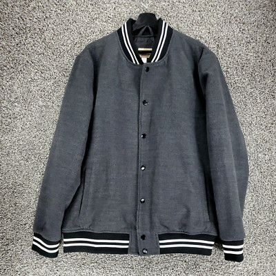 Vintage Roebuck and Co Varsity Bomber Jacket Charcoal Gray Men's Size XL
