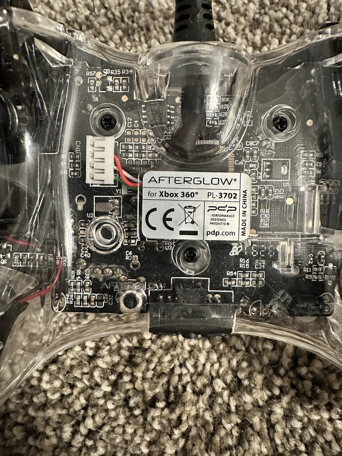 XBOX 360 Afterglow Wired Clear Video Game Controller Model PL3702