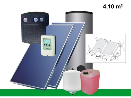 Solaranlage Komplettpaket Warmwasser Solarspeicher Flachkollektor 4,10 qm 200 L - Bild 13 von 14